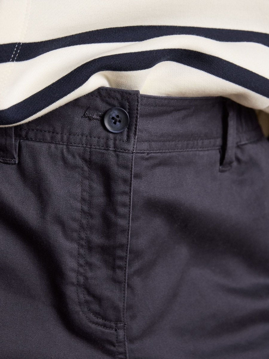 Navy Chino Shorts with Elasticated Waist - RUTHERFORD & Co