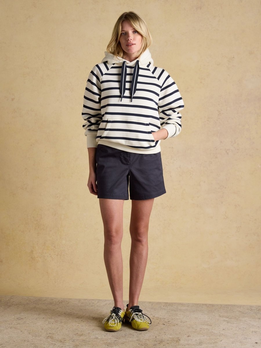 Navy Chino Shorts with Elasticated Waist - RUTHERFORD & Co