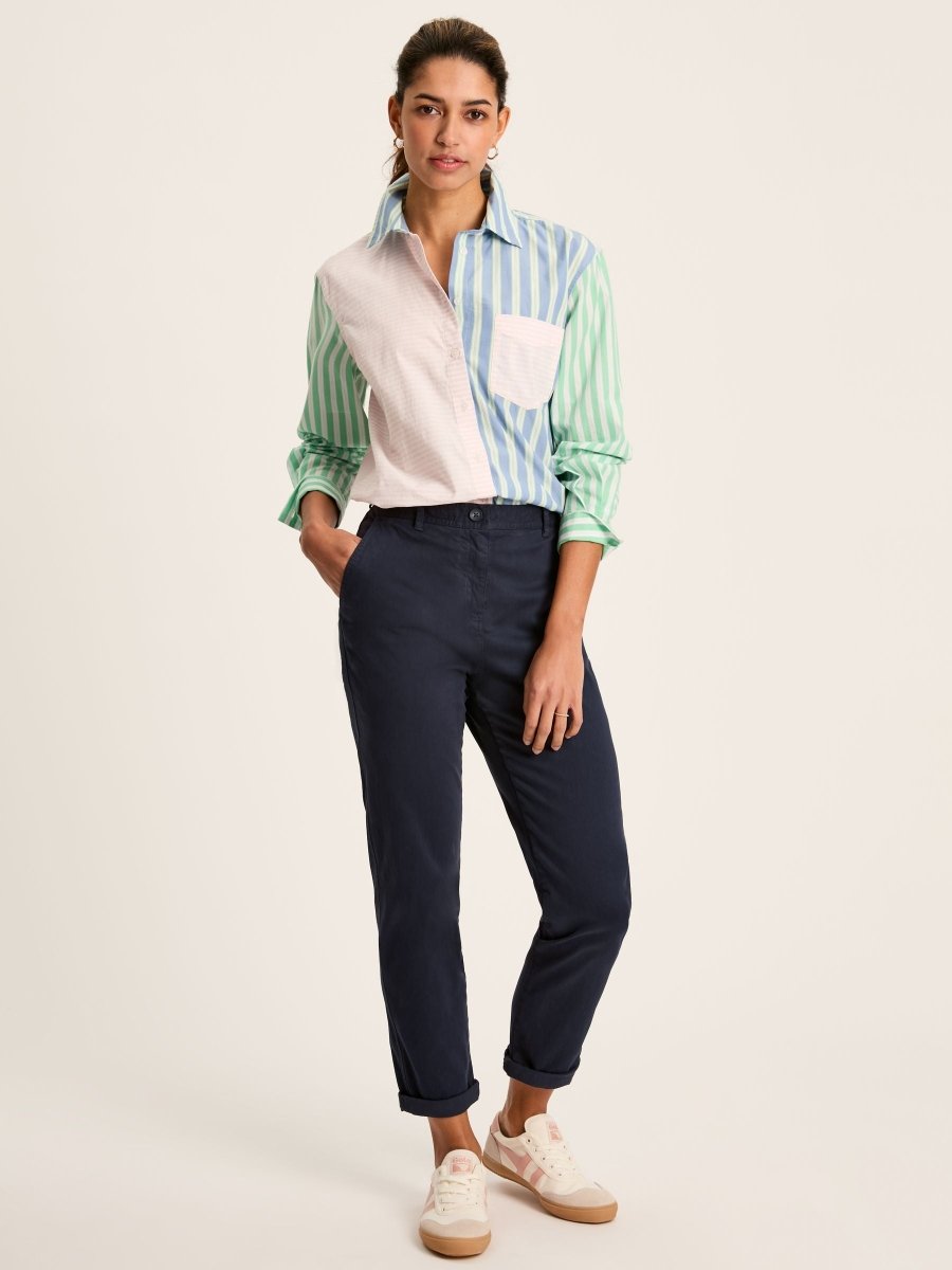 Navy Slim Fit Chino Trousers - RUTHERFORD & Co