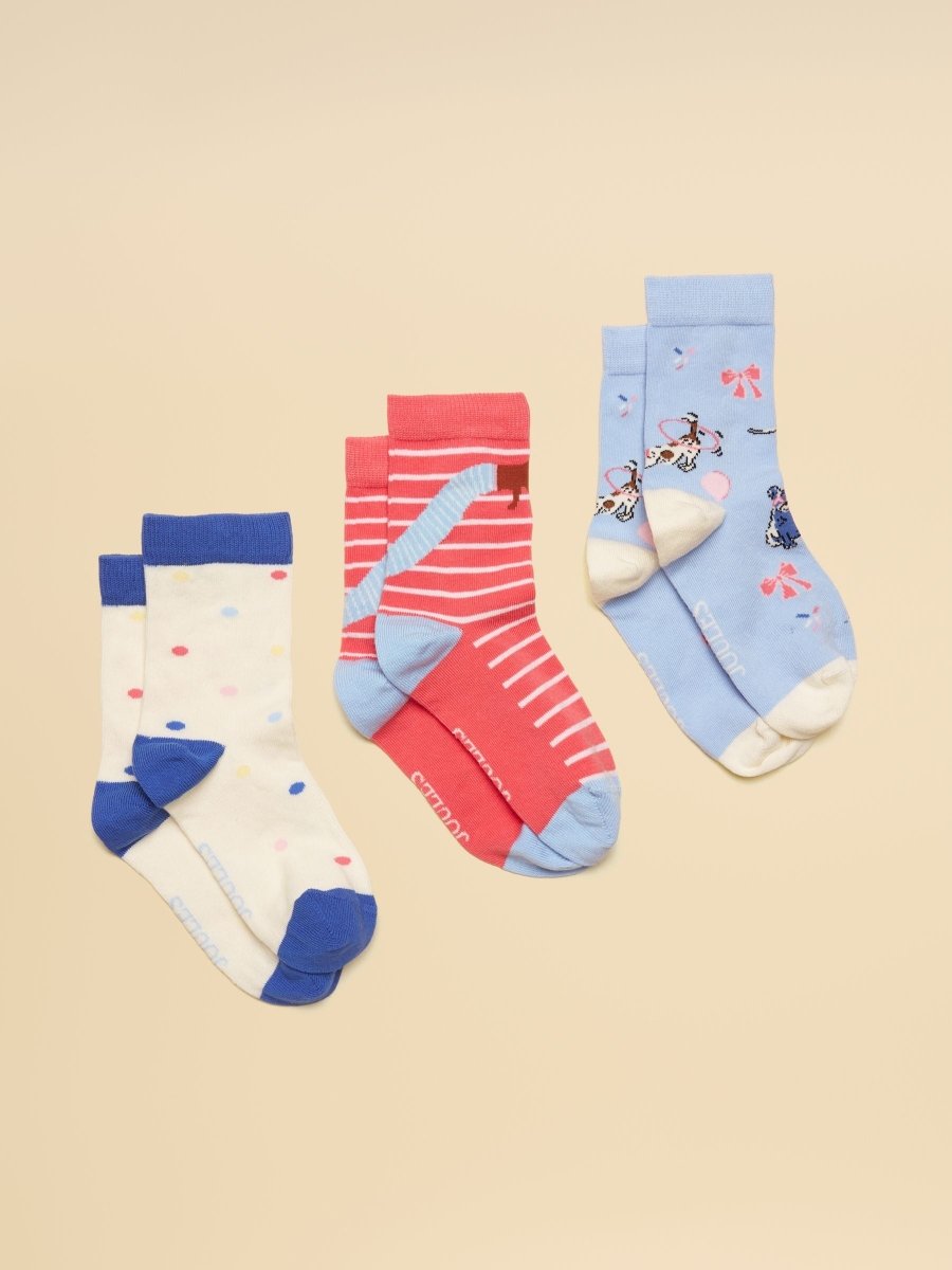 Neat Feet Blue/Pink 3 Pack Socks - RUTHERFORD & Co
