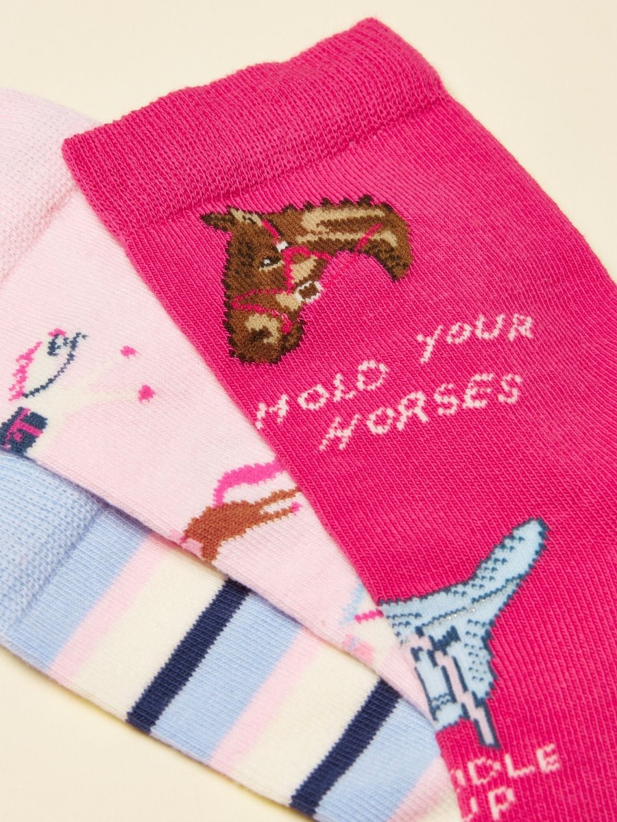 Neat Feet Bright Pink 3 Pack Socks - RUTHERFORD & Co