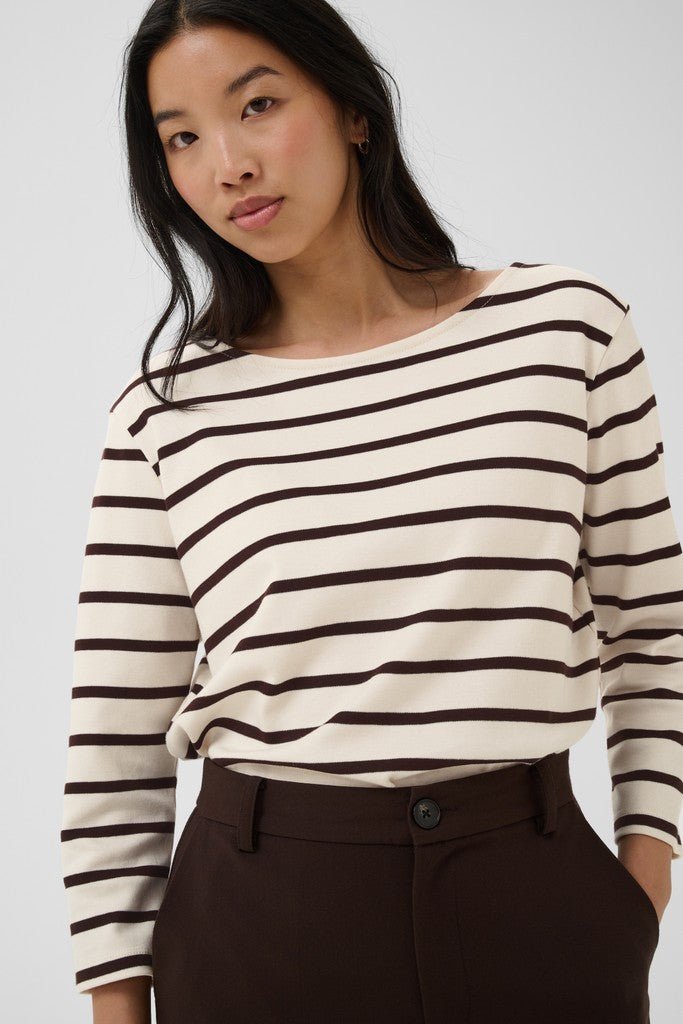 NelaPW T-Shirt - Mole Stripe - RUTHERFORD & Co