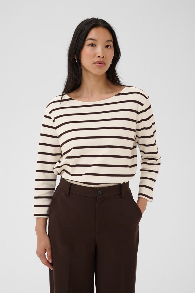NelaPW T-Shirt - Mole Stripe - RUTHERFORD & Co