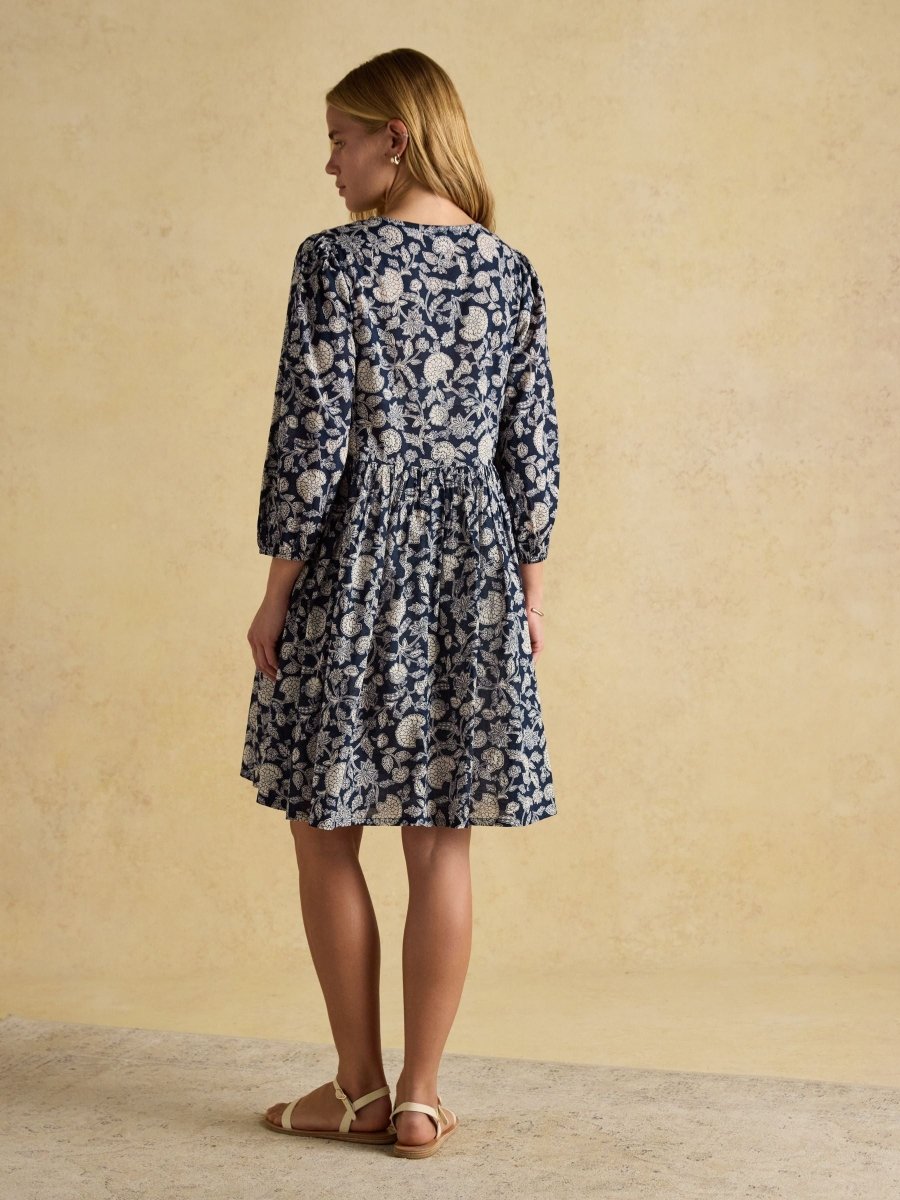 Nelly Navy Tie Front Dress - RUTHERFORD & Co