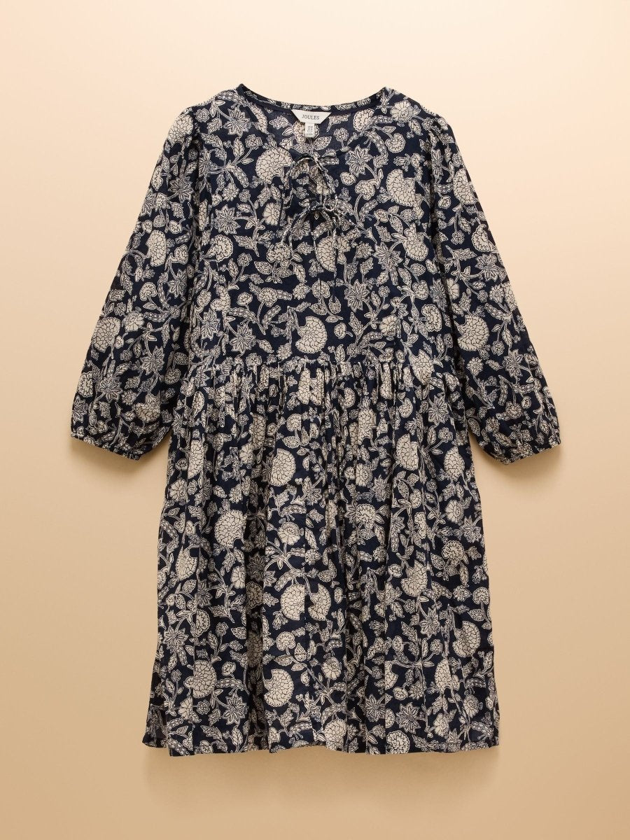 Nelly Navy Tie Front Dress - RUTHERFORD & Co