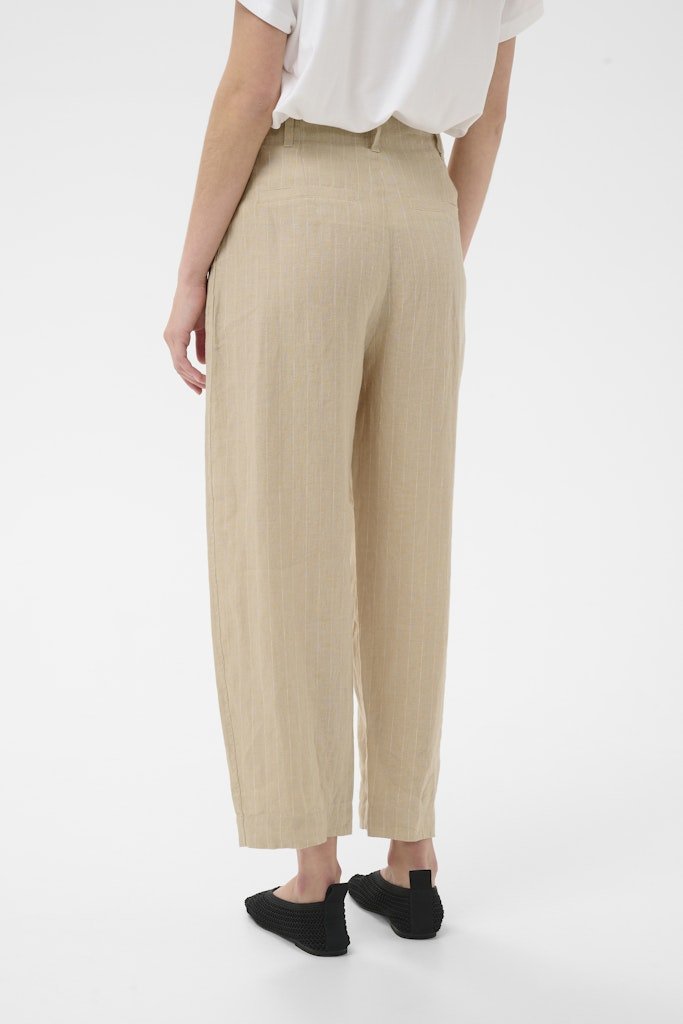 NettasPW Pa Trousers - Neutral Pinstripe - RUTHERFORD & Co