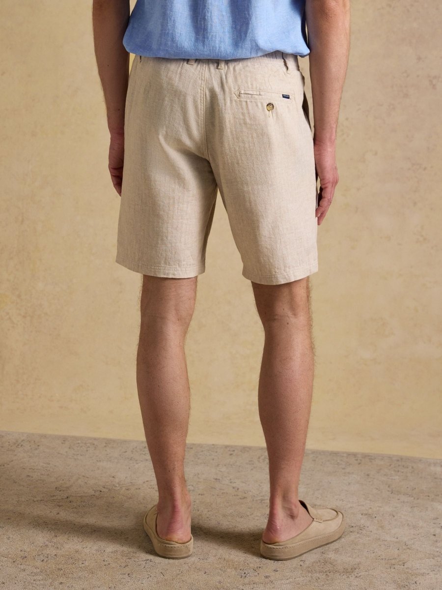 Neutral Linen Blend Shorts - RUTHERFORD & Co