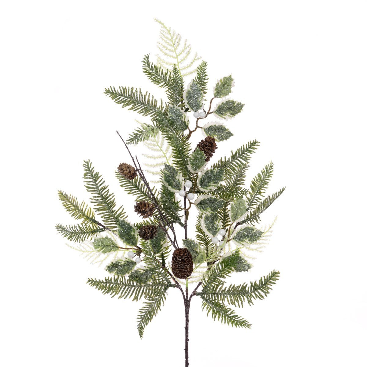 New Sparkle Holly Spray 71cm - RUTHERFORD & Co