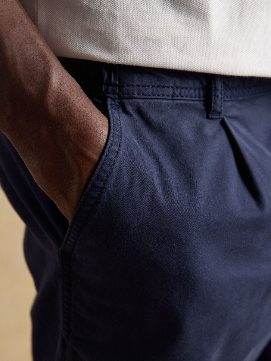 Norfolk Navy Relaxed Fit Chino Trousers - RUTHERFORD & Co