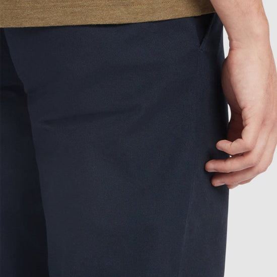 Norwood Regular Fit Cotton Hopsack Trousers In True Navy - RUTHERFORD & Co