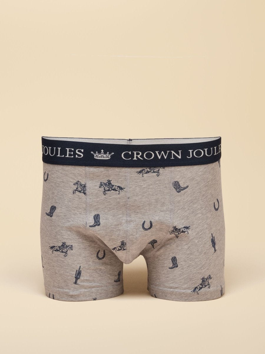 Not My First Rodeo Navy & Grey Cotton Jersey Boxer Shorts 2-Pack - RUTHERFORD & Co