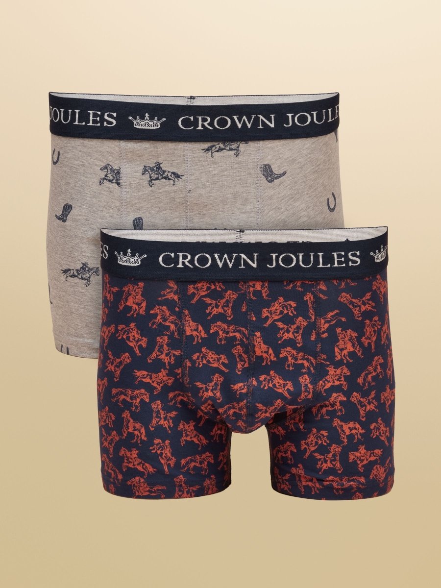 Not My First Rodeo Navy & Grey Cotton Jersey Boxer Shorts 2-Pack - RUTHERFORD & Co