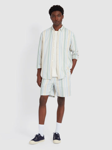 Redwald Thick Stripe Shorts In Ecru