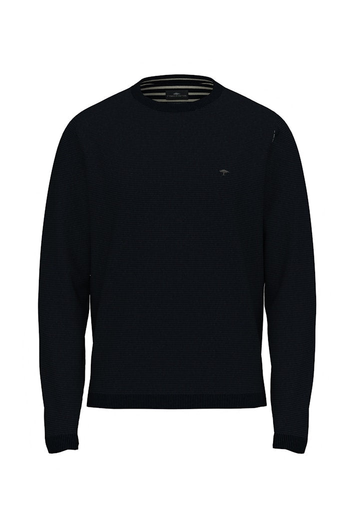 O - Neck, Air Cotton - Navy - RUTHERFORD & Co