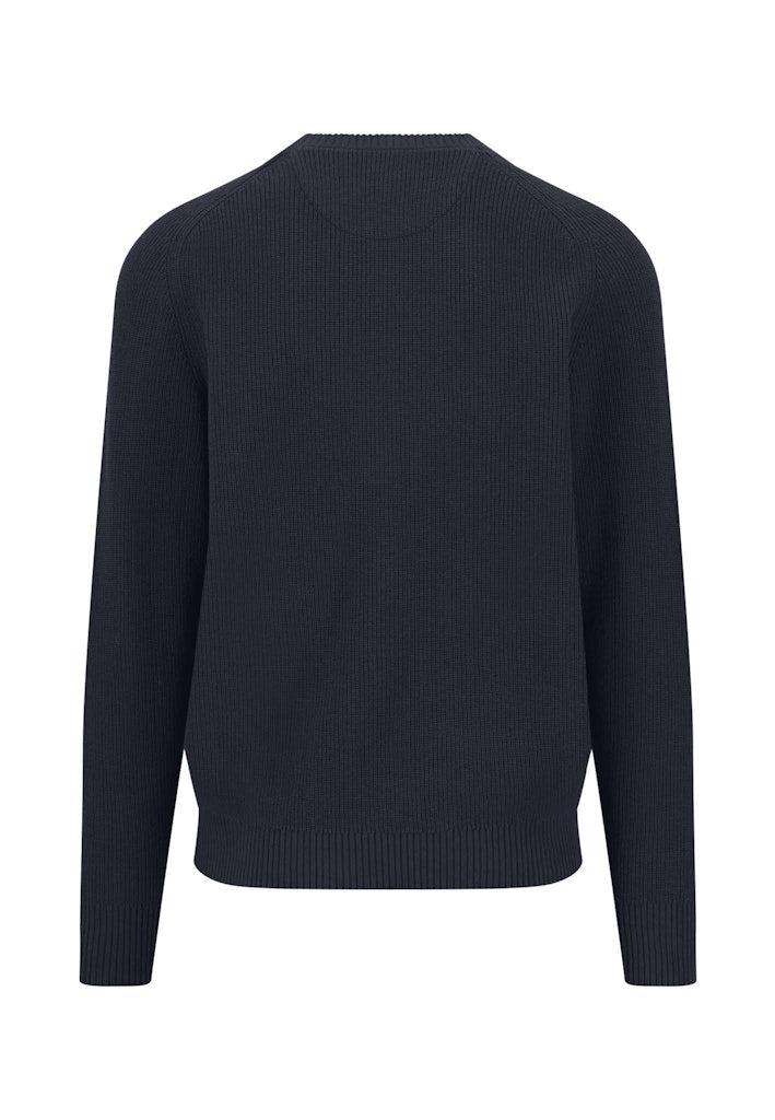 O-Neck, Structure, Supersoft - Navy - RUTHERFORD & Co