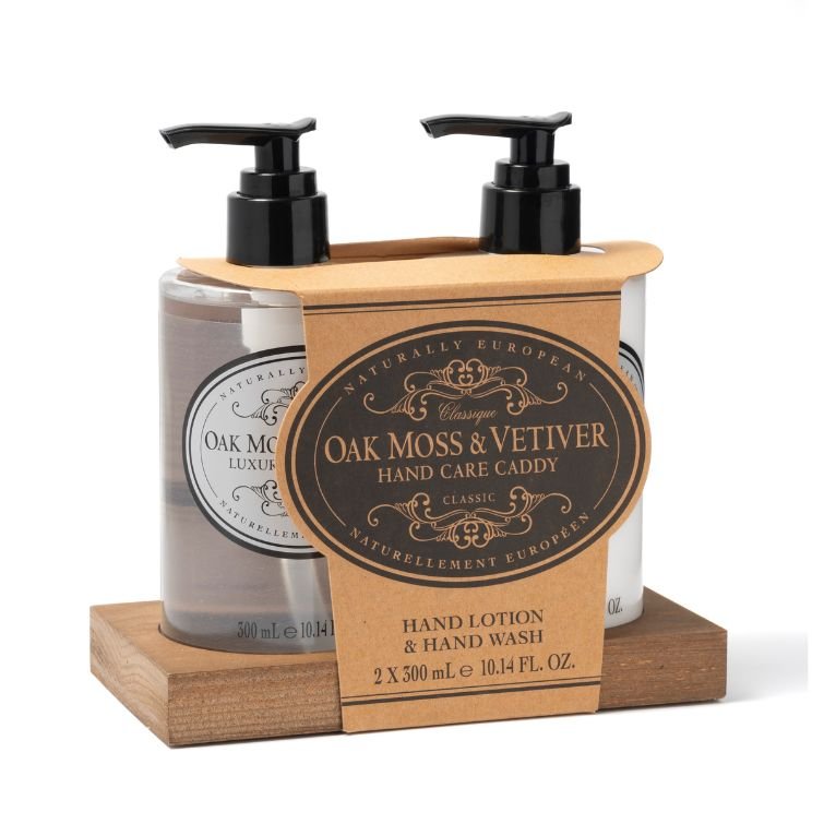 Oak Moss and Vetiver Hand Care Caddy 2 x 300ml - RUTHERFORD & Co
