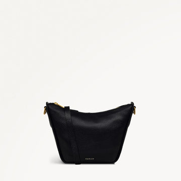 Oak Street Leather Small Ziptop Crossbody Bag In Black - RUTHERFORD & Co