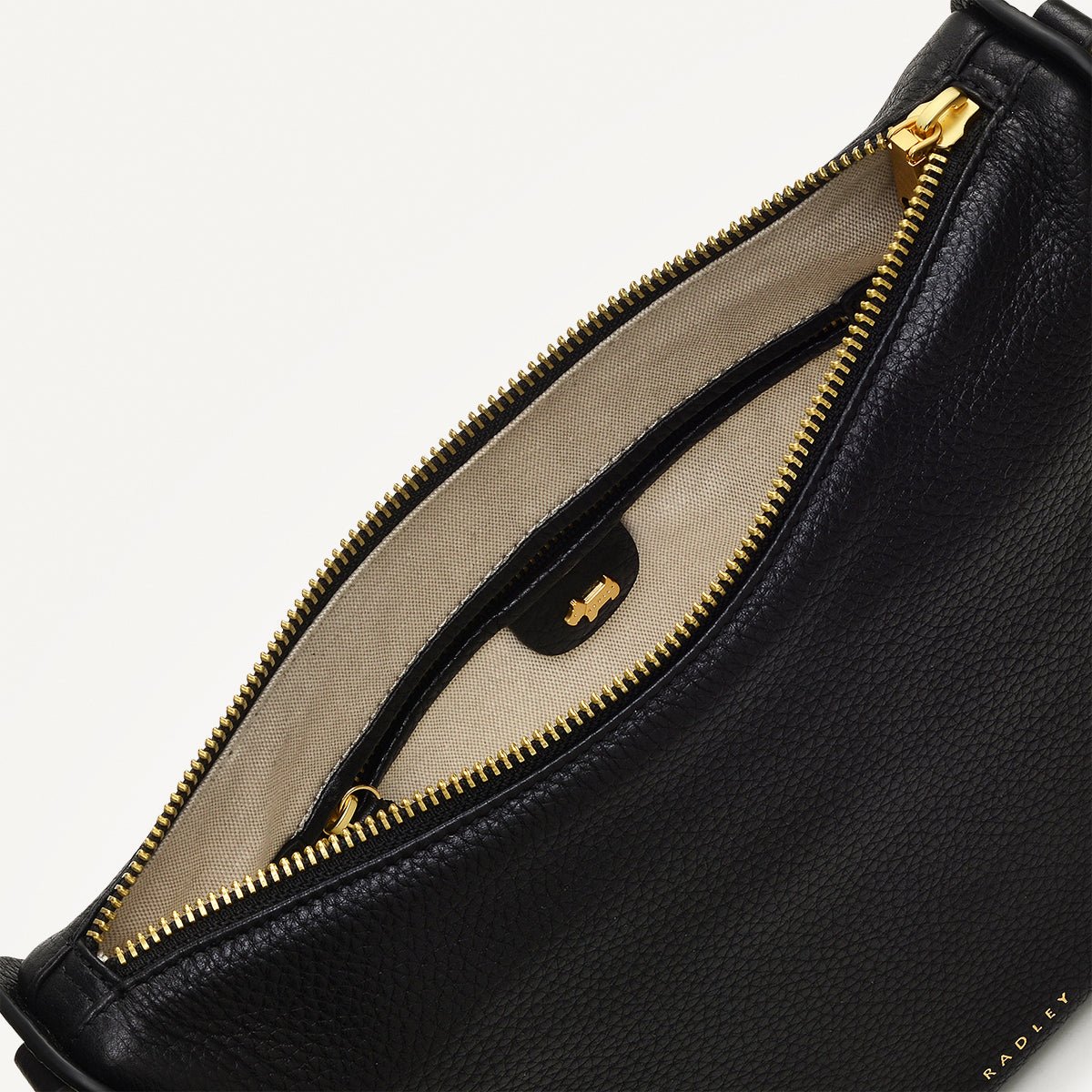 Oak Street Leather Small Ziptop Crossbody Bag In Black - RUTHERFORD & Co