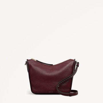 Oak Street Medium Ziptop Cross Body Dark Cherry - RUTHERFORD & Co