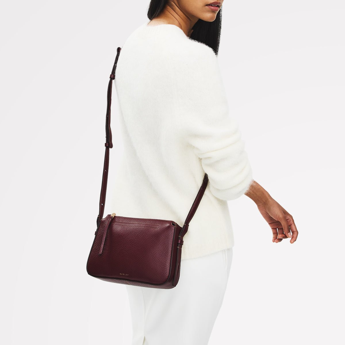 Oak Street Small Ziptop Cross Body Dark Cherry - RUTHERFORD & Co