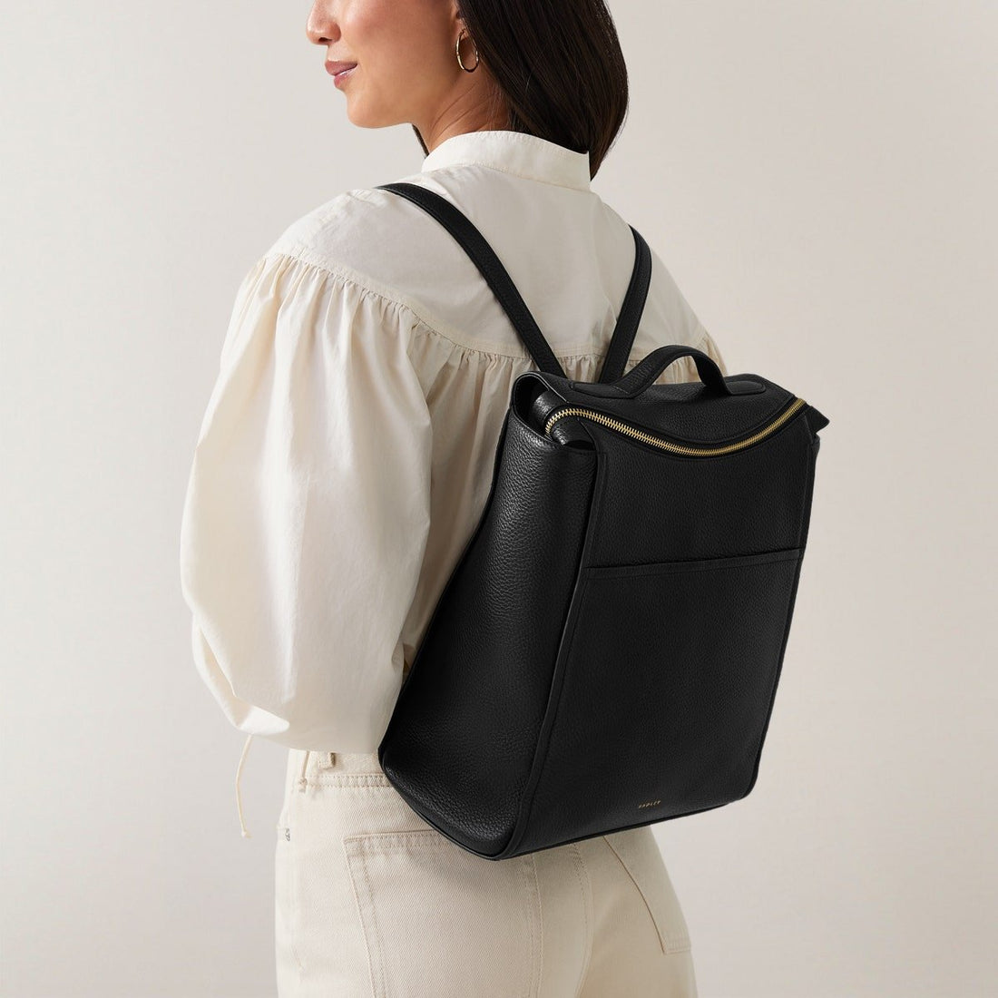 OAK STREET/BLACK/MEDIUM ZIPTOP BACKPACK - RUTHERFORD & Co