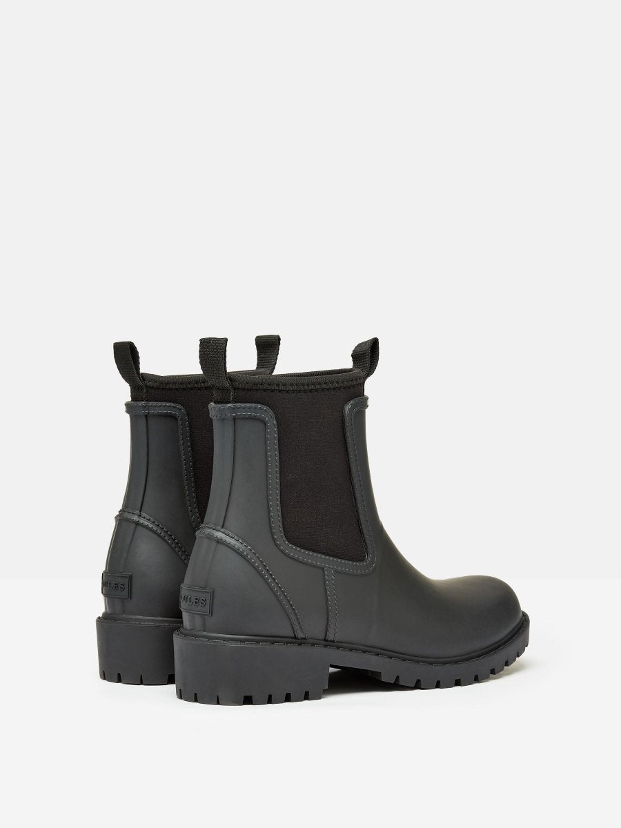 Oakfield Black Short Neoprene - Lined Wellies - RUTHERFORD & Co