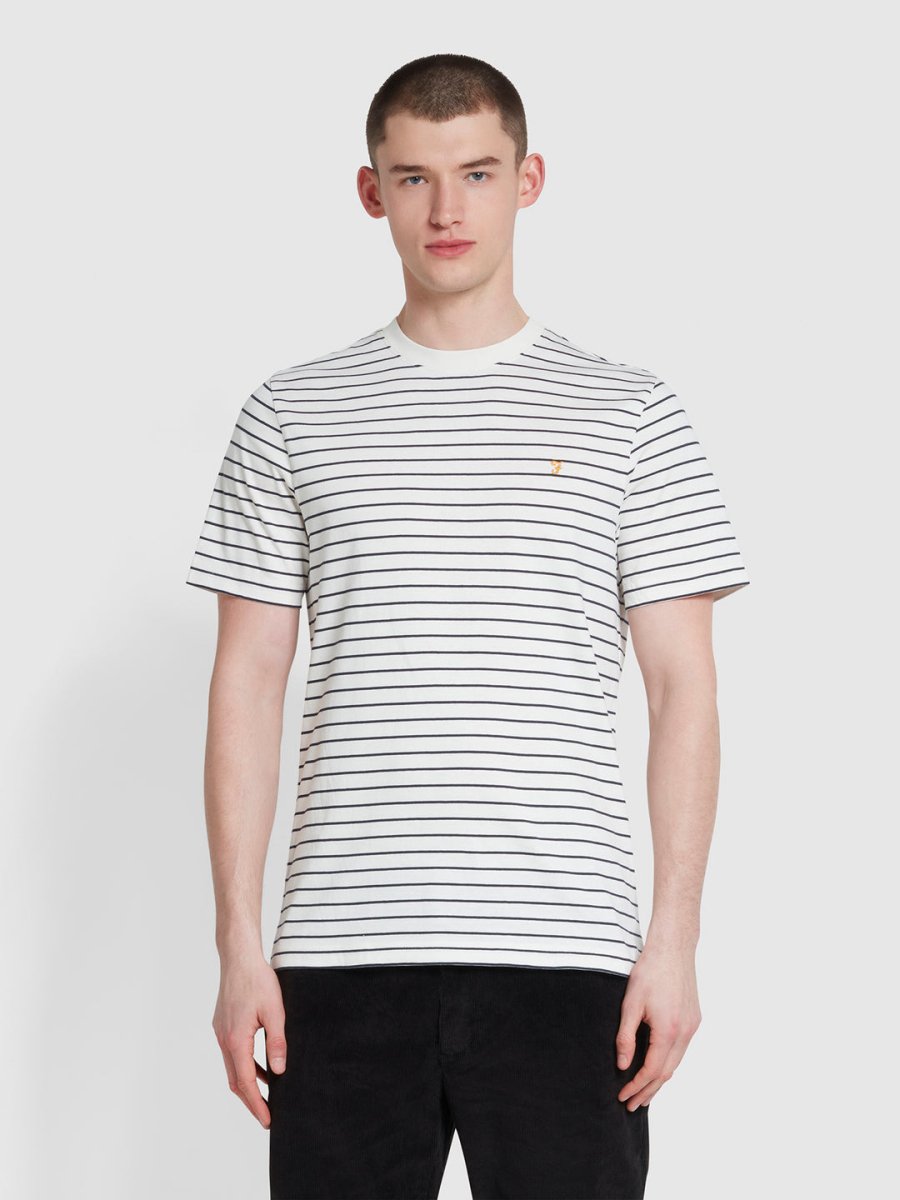 Oakland Regular Fit Organic Cotton T-Shirt In Ecru - RUTHERFORD & Co