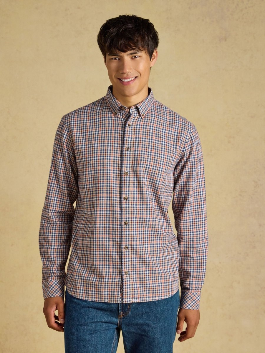 Oat Long Sleeve Brushed Flannel Shirt - RUTHERFORD & Co