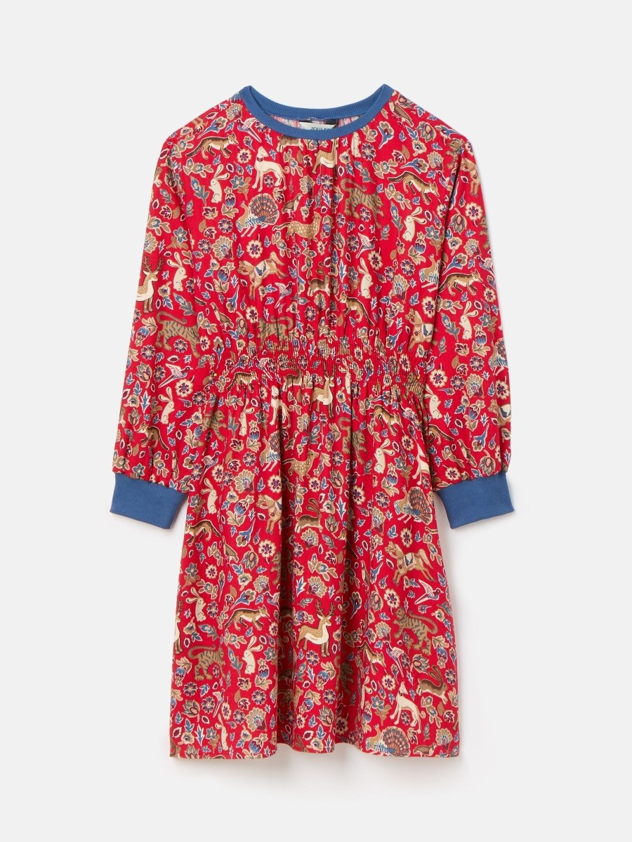 Odelia Red Animals Printed Dress - RUTHERFORD & Co