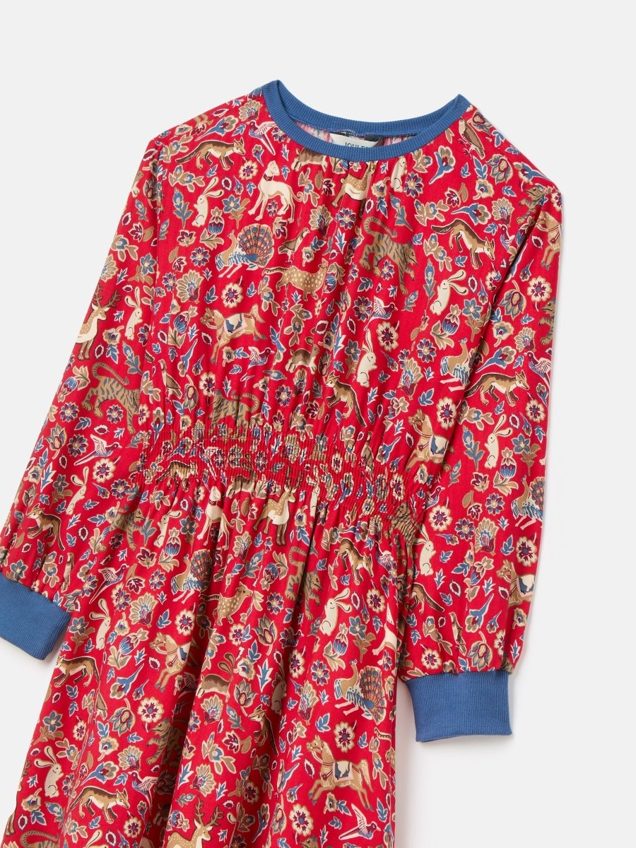 Odelia Red Animals Printed Dress - RUTHERFORD & Co