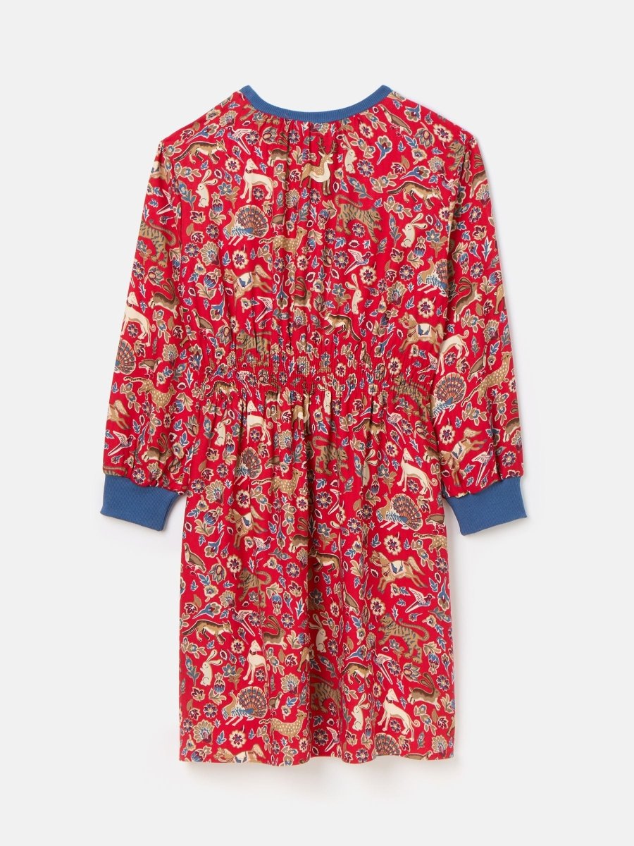 Odelia Red Animals Printed Dress - RUTHERFORD & Co
