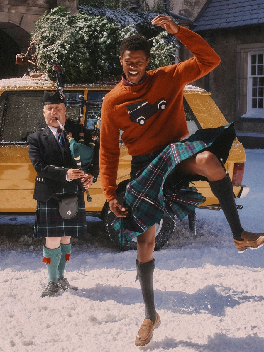 Offroad Orange Crew Neck Christmas Jumper - RUTHERFORD & Co