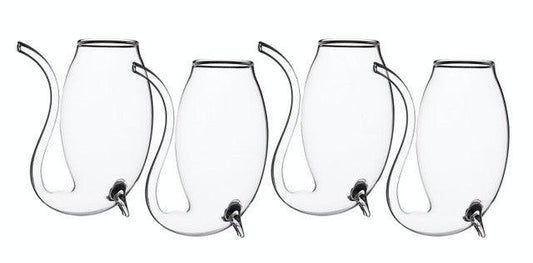 BarCraft Set of 4 Glass Port Sippers - RUTHERFORD & Co