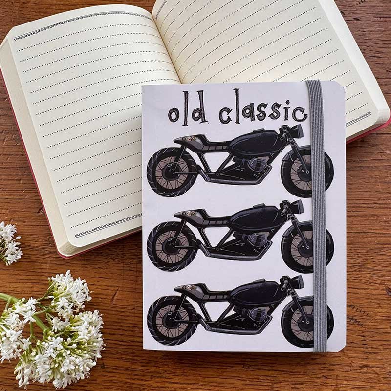Old Classic Motorbike Small Chunky Notebook - RUTHERFORD & Co