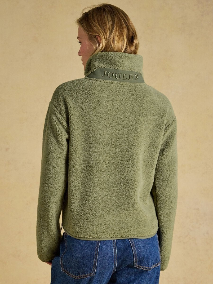 Olive Green Cropped Quarter Zip Fleece - RUTHERFORD & Co