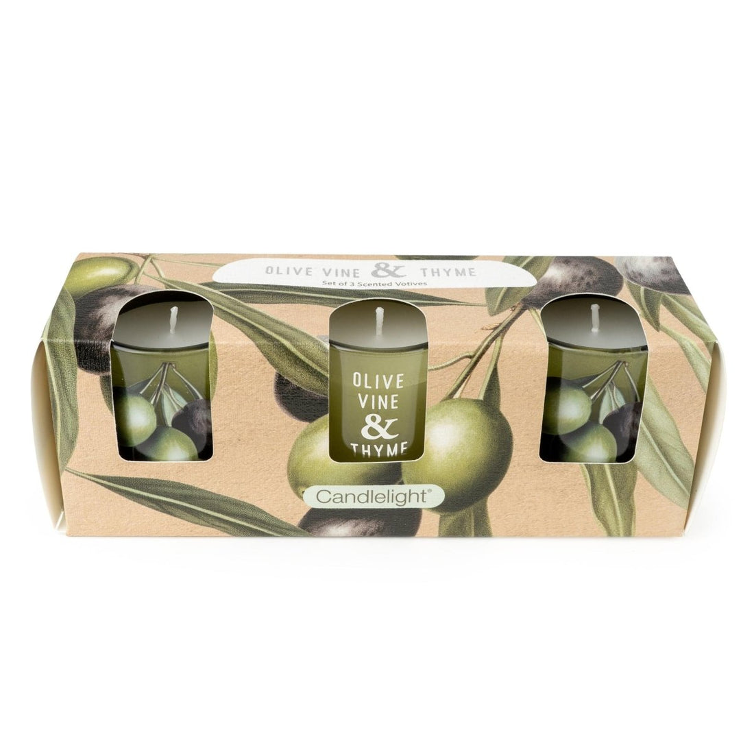 Olive Ivy & Thyme Votive Candles - Set of 3 - RUTHERFORD & Co
