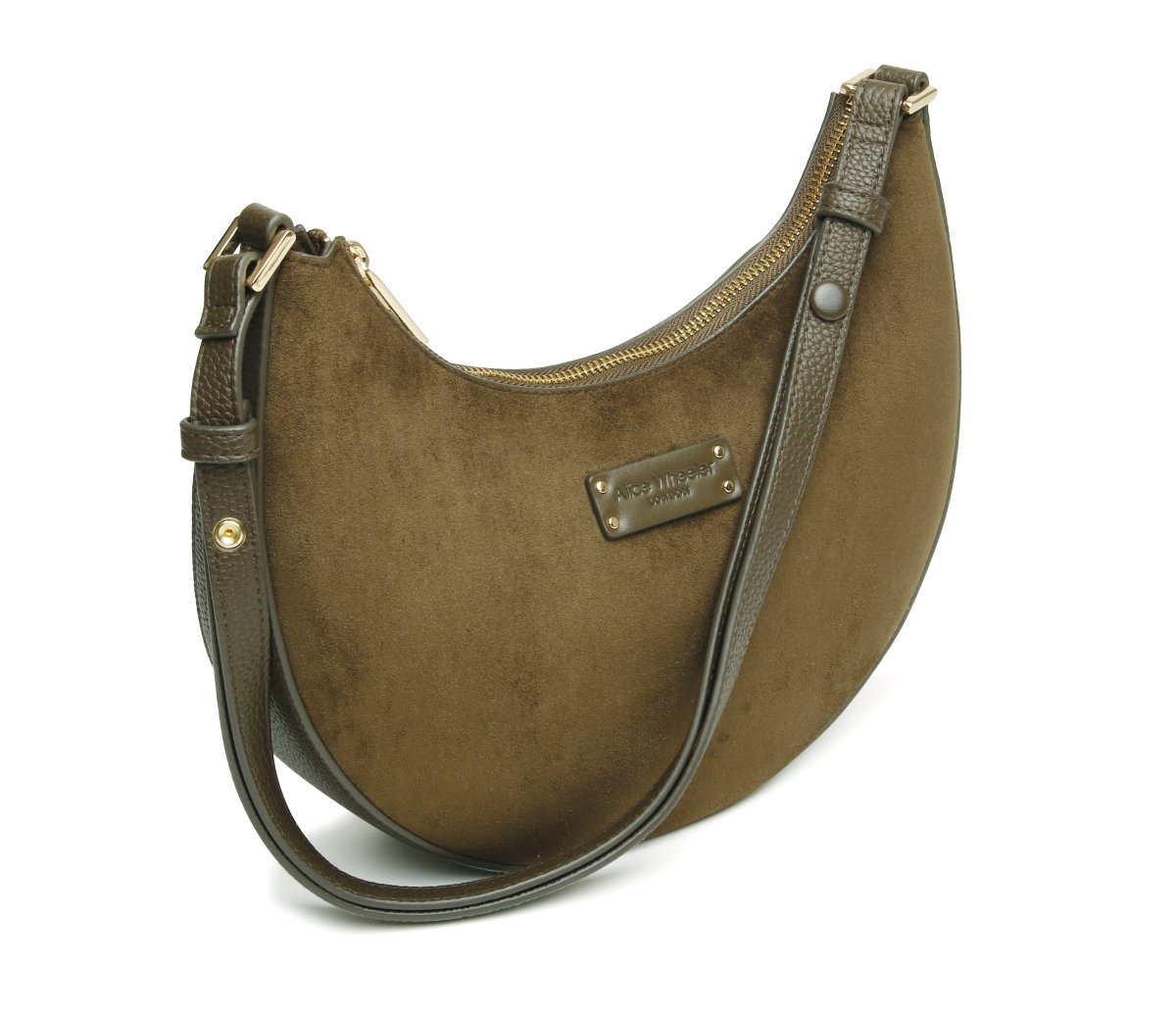 Olive - Kensington Suedette Shoulder and Crossbody Bag - RUTHERFORD & Co