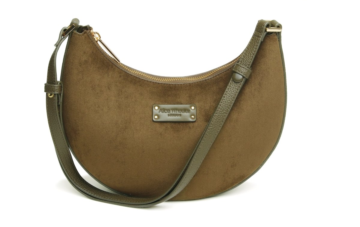 Olive - Kensington Suedette Shoulder and Crossbody Bag - RUTHERFORD & Co