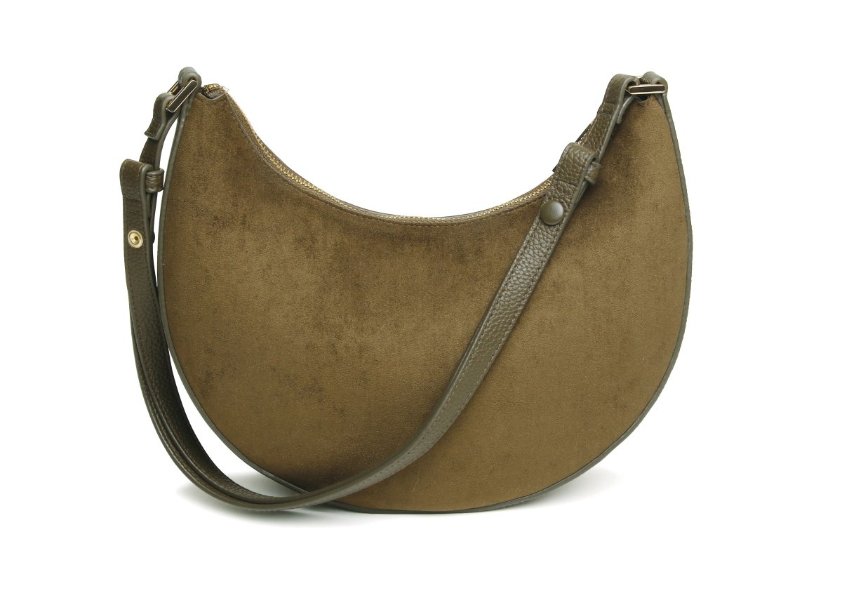 Olive - Kensington Suedette Shoulder and Crossbody Bag - RUTHERFORD & Co