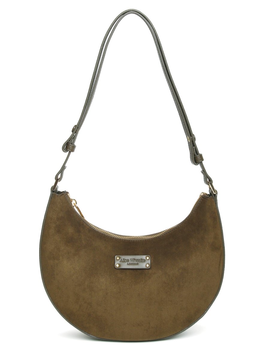 Olive - Kensington Suedette Shoulder and Crossbody Bag - RUTHERFORD & Co