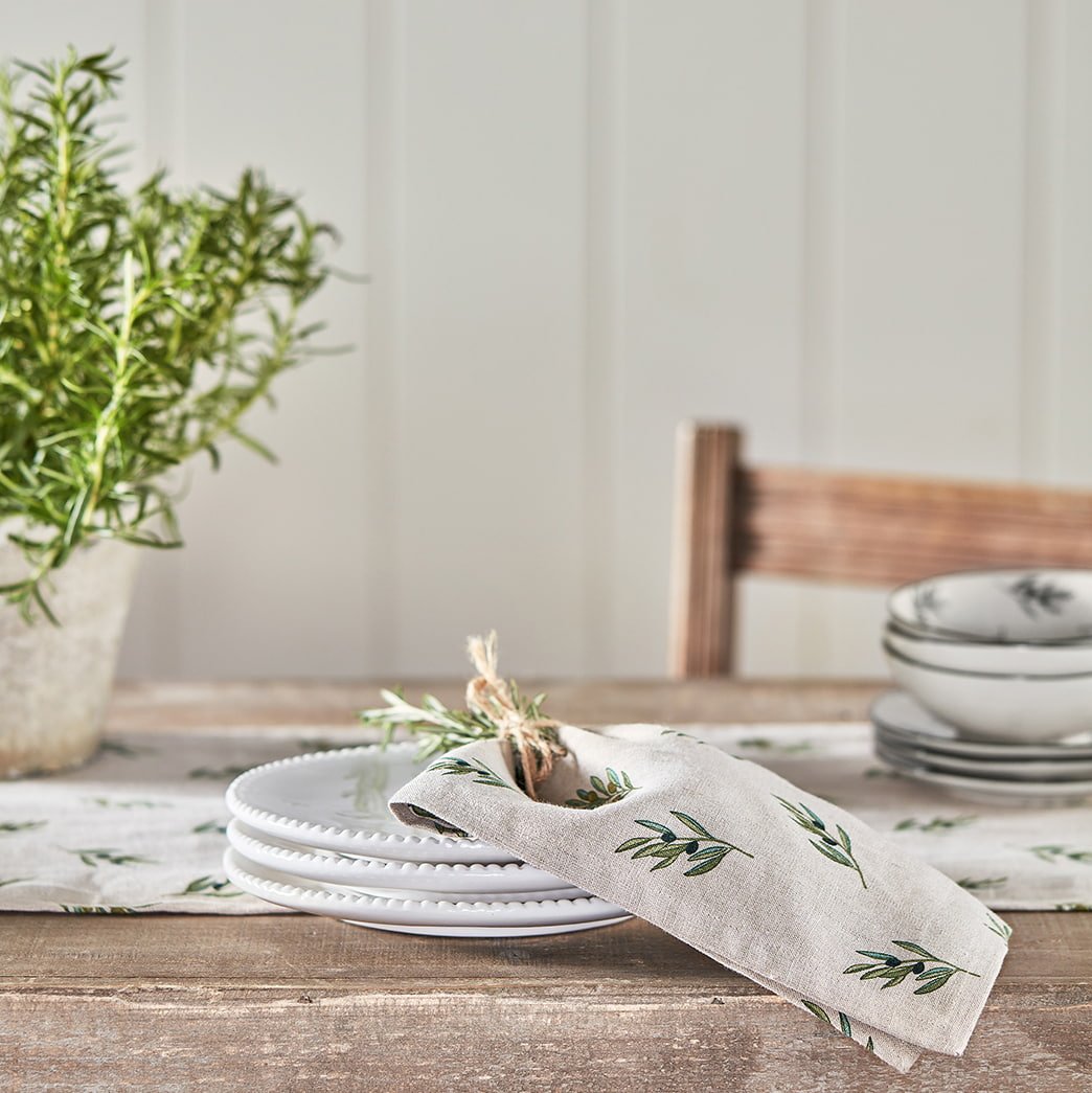 Olive Linen Table Runner - RUTHERFORD & Co
