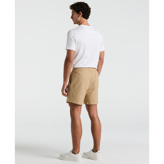 6" Linen Blend Shorts In Travertine