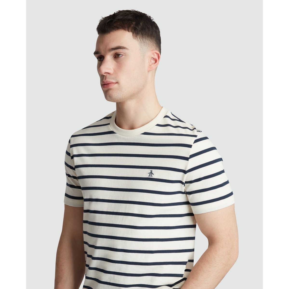 Organic Cotton Breton Striped T-Shirt In Birch - RUTHERFORD & Co
