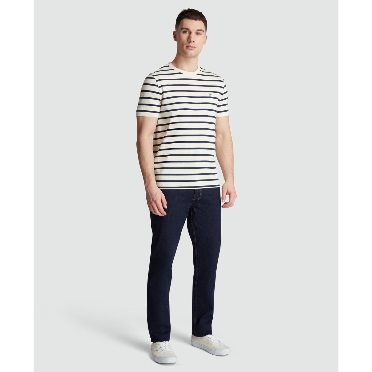 Organic Cotton Breton Striped T-Shirt In Birch - RUTHERFORD & Co