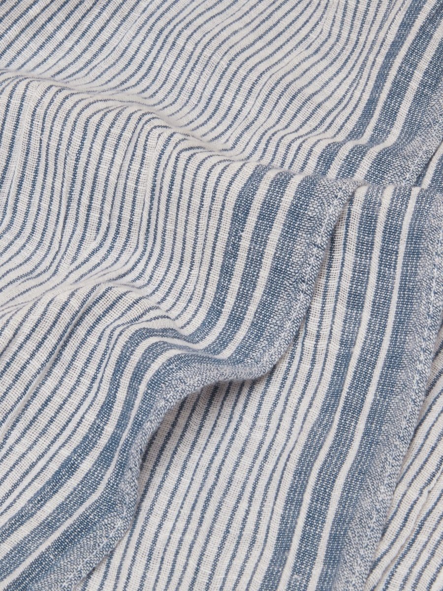 Orla Navy Stripe Printed Scarf - RUTHERFORD & Co
