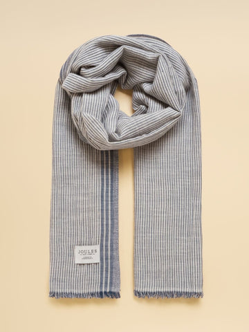 Orla Navy Stripe Printed Scarf - RUTHERFORD & Co