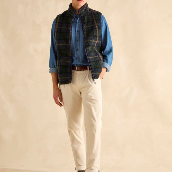 Otis Navy Borg Fleece Gilet - RUTHERFORD & Co