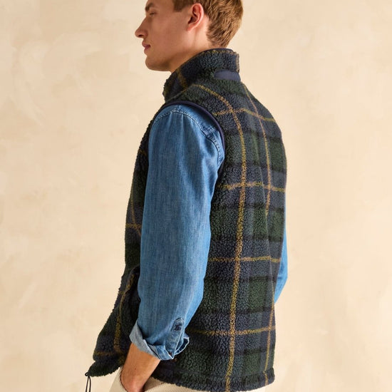 Otis Navy Borg Fleece Gilet - RUTHERFORD & Co