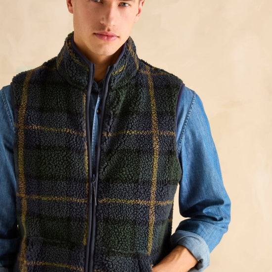 Otis Navy Borg Fleece Gilet - RUTHERFORD & Co
