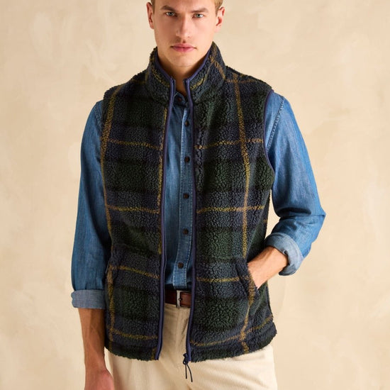 Otis Navy Borg Fleece Gilet - RUTHERFORD & Co